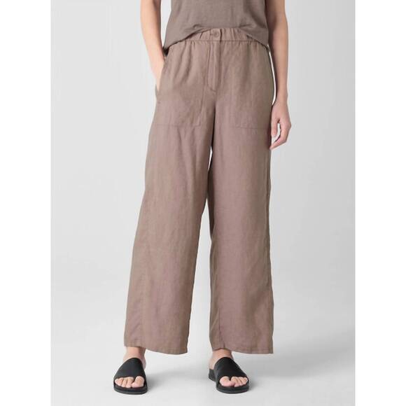 NEW EILEEN FISHER wide-leg trouser pant in cocoa - Picture 1 of 5